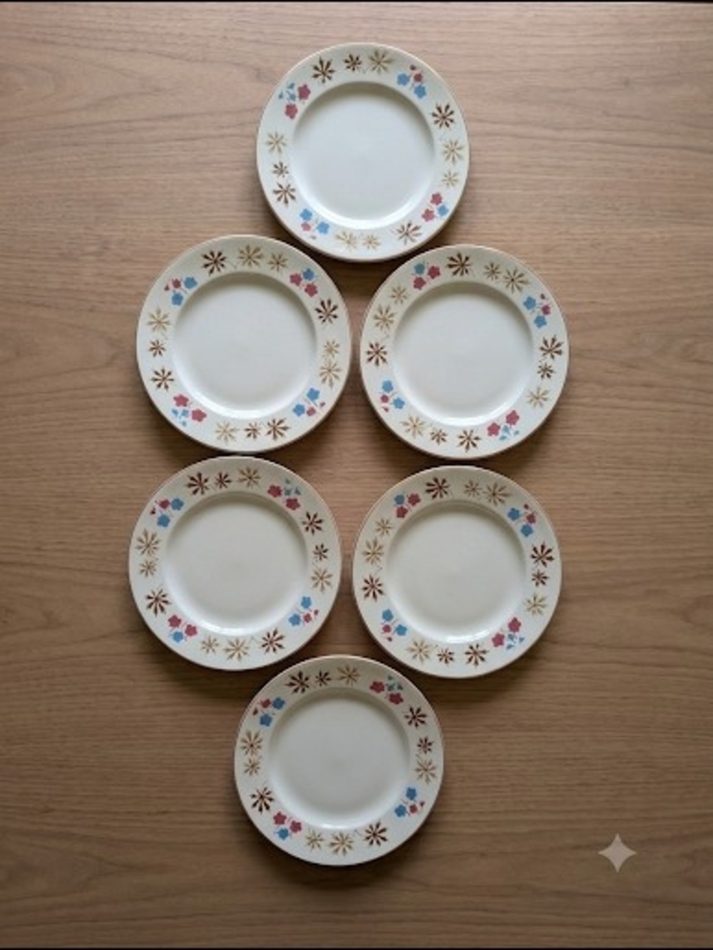 Set of 6 Franciscan Larkspur Saucers - Vintage Floral Fine China